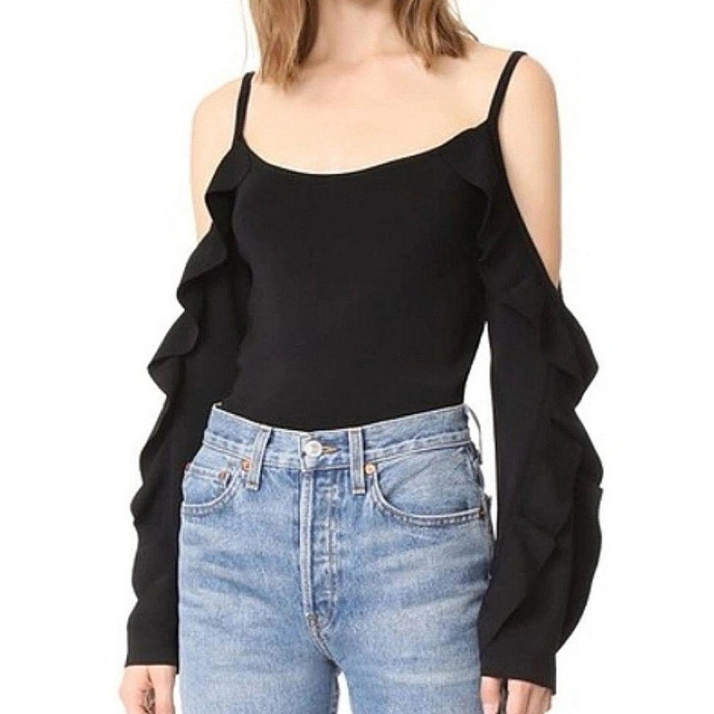 Club Monaco open shoulder black top. Good condition. Size small